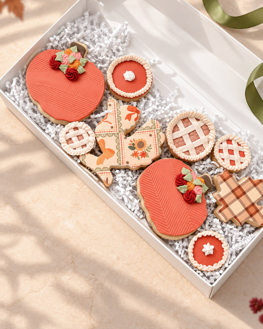 Thanksgiving Decorated Cookie Gift Box