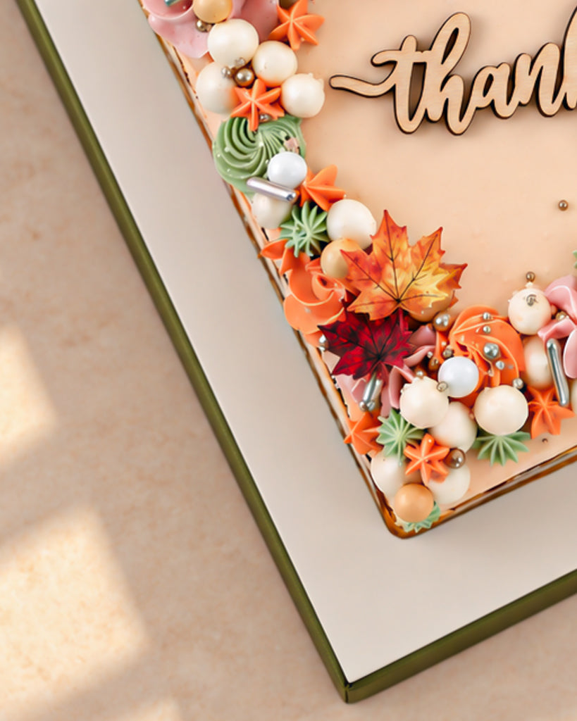 Thankful Thanksgiving Square Cake