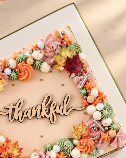 Thankful Thanksgiving Square Cake