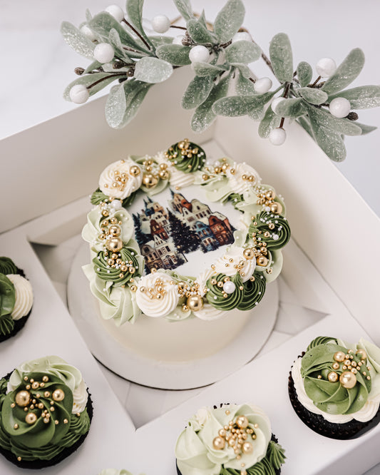 Festive Holiday Cake & Cupcake Bento Box