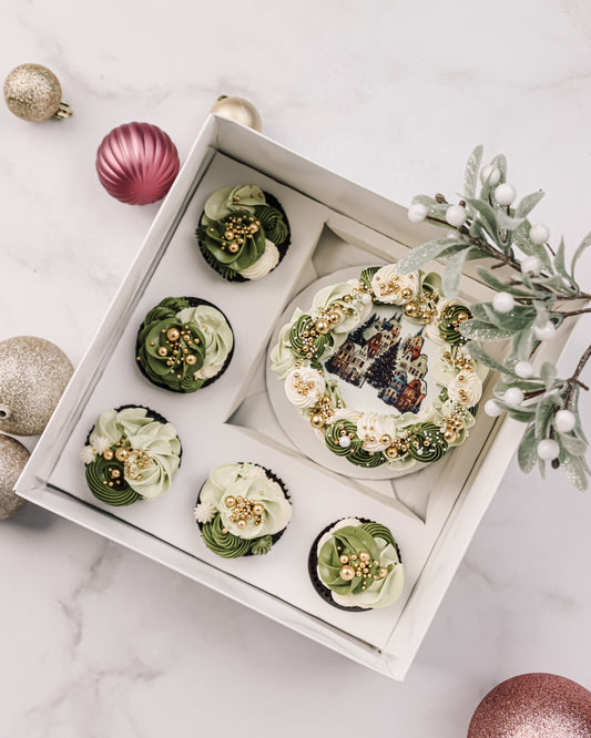 Festive Holiday Cake & Cupcake Bento Box