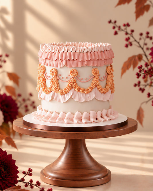 Blush Ruffle Vintage Thanksgiving Cake