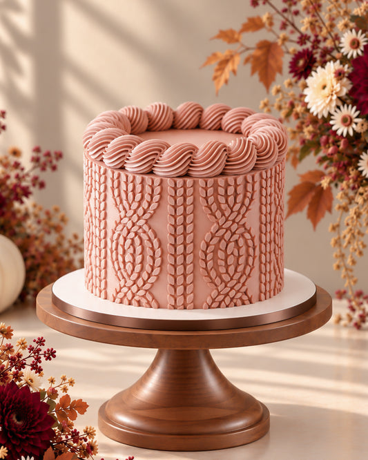 Cozy Cable Knit Thanksgiving Cake