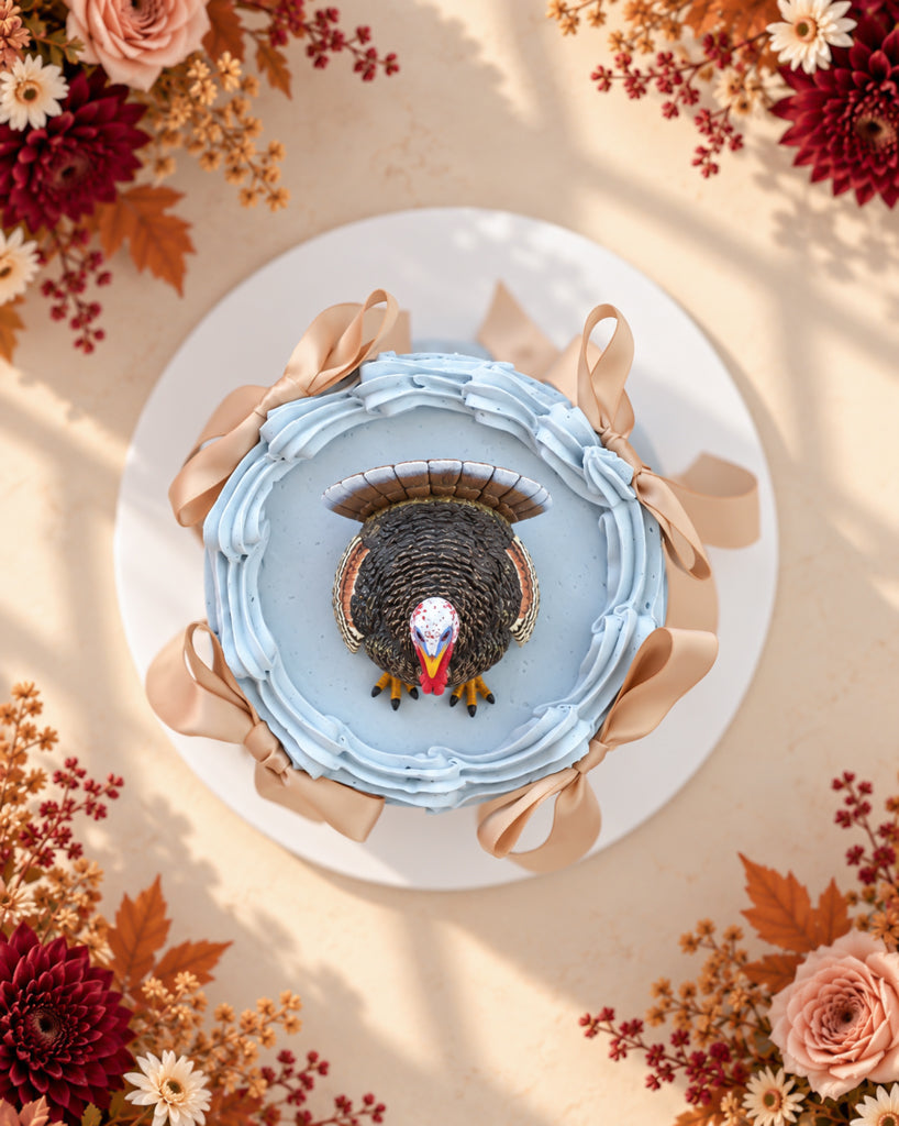 Blue Ribbon Turkey Thanksgiving Cake