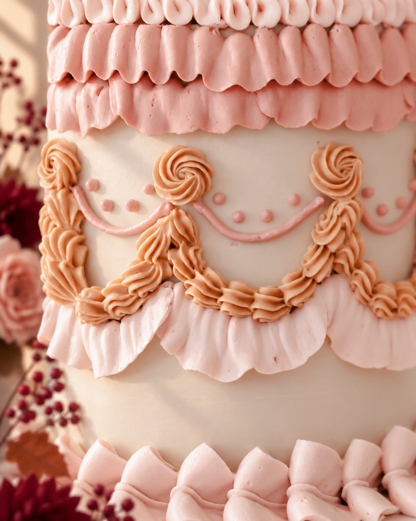 Blush Ruffle Vintage Thanksgiving Cake