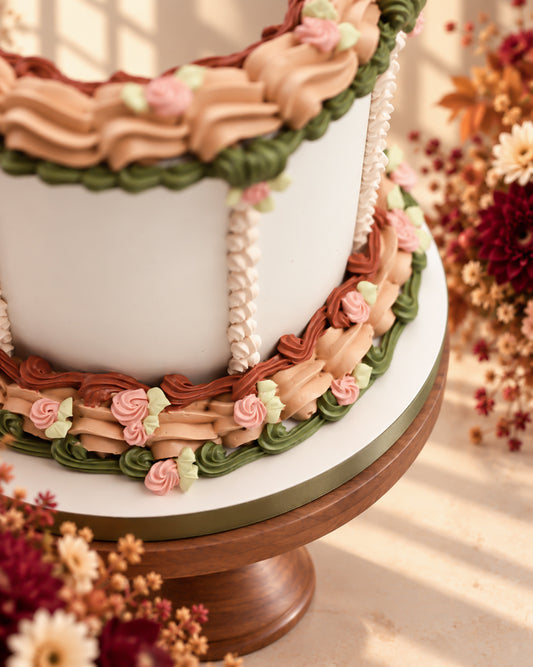 Autumn Rose Vintage Thanksgiving Cake