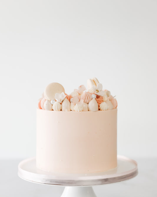 Sweet Peach Floral Cake