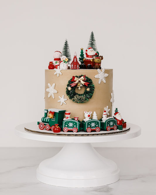 North Pole Holiday Train Cake