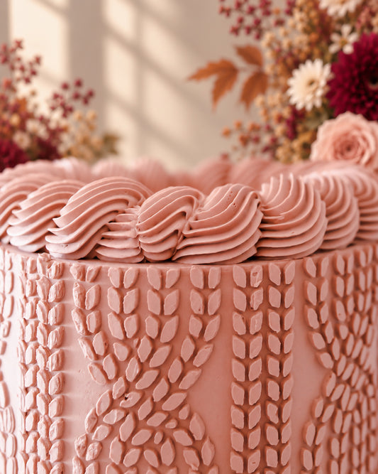 Cozy Cable Knit Thanksgiving Cake