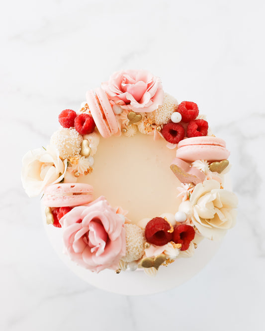 Cupid's Blush Floral Cake